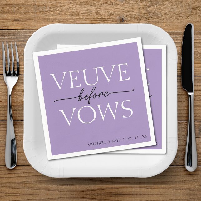 Veuve Before Vows Lavender Lila Brautparty Serviette (Veuve Before Vows Lavender Purple Bridal Shower Napkins
)