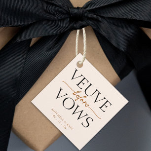 Veuve Before Vows Tan Brown Brautparty Geschenkanhänger