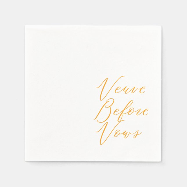 Veuve vor Vows Serviette (Vorderseite)