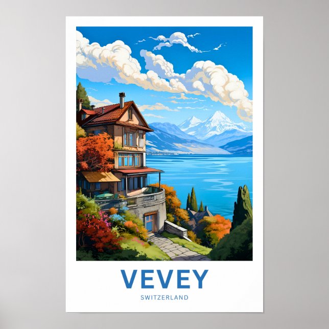 Vevey Switzerland Travel Print Poster (Vorne)