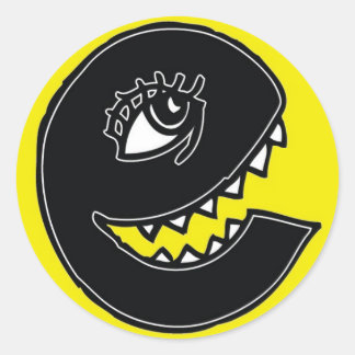 Vex e - Gelb Runder Aufkleber