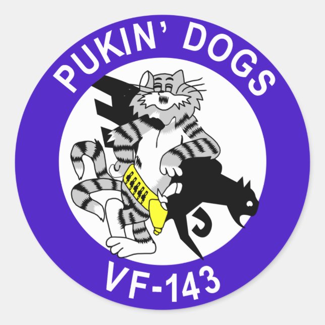 VF-143 Pukin Hunde Runder Aufkleber (Vorderseite)