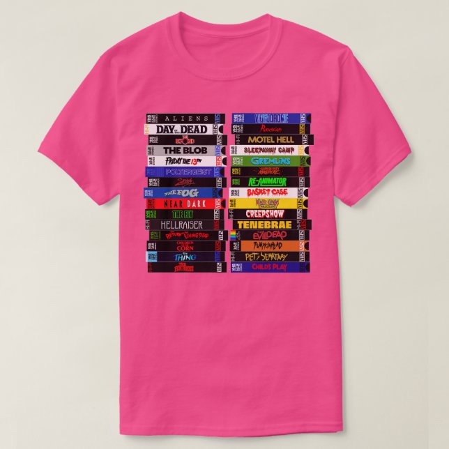 VHS 80er Horror Stacks T-Shirt (Design vorne)
