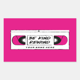 VHS Be Kind Rewind Novelcker Rechteckiger Aufkleber