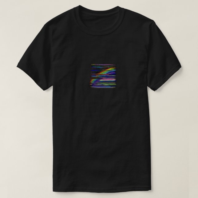 VHS Glitchcore Regenbogenfenster  T-Shirt (Design vorne)