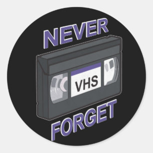 VHS, vergessen Sie nie Runder Aufkleber