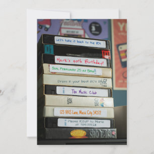 VHS-Videoband Zurück zum 80er Geburtstagsaufruf Einladung