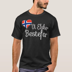 Vi Elsker Bestefar Wir Liebe Grandpa Norwegisch T-Shirt