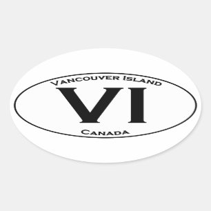 VI (Vancouver Island) Oval Logo Ovaler Aufkleber