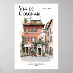 Via dei Coronari Poster Rom Italien Straßenkunst