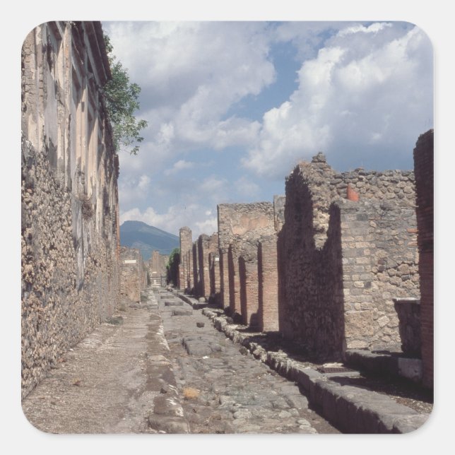 Via di Stabia Quadratischer Aufkleber (Vorderseite)