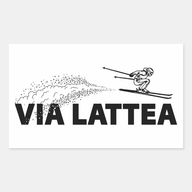 Via Lattea Skispringer Rechteckiger Aufkleber (Vorderseite)