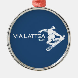 Via Lattea Snowboarder Ornament Aus Metall