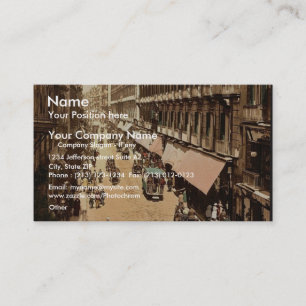 Via Roma, Neapel, Italien klassisches Fotochrom Visitenkarte