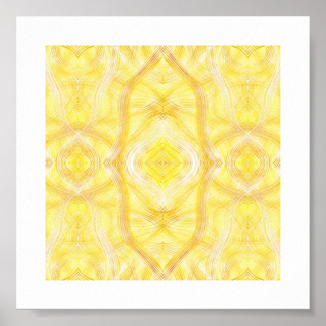 Viaduct Abstract Yellow White Watercolor Art Poster (Vorne)