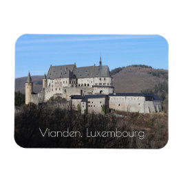 Vianden Castle Winter View, Luxemburg Magnet