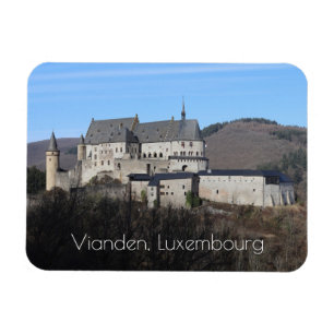 Vianden Castle Winter View, Luxemburg Magnet