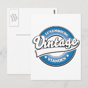 Vianden luxemburgisches Retrologo Postkarte