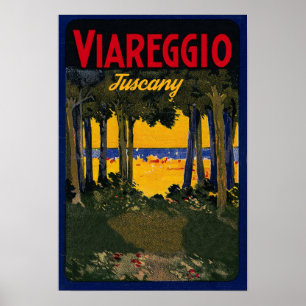 Viareggio Beach, Toskana, Italien Poster