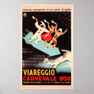 Viareggio Carnevale - Vintage italienische Werbung Poster