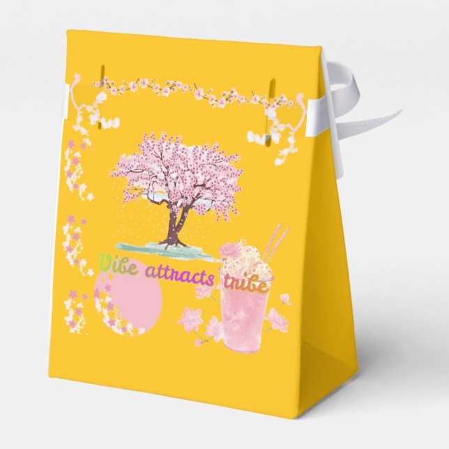 Vibe Attracts Tribe orange Geschenkschachtel (Rückseite)