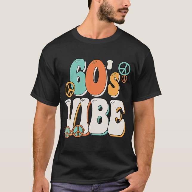 Vibe Costume 60er Party Outfit Groovy Hippie P T-Shirt (Vorderseite)