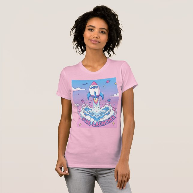 Vibe Launcher – Joy Rocket Nur gute Vibes T-Shirt (Vorne ganz)