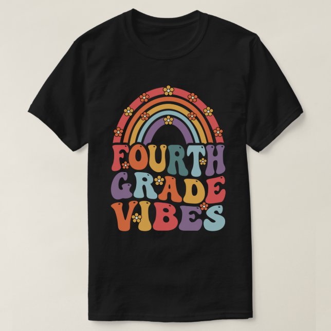 Vibes Boho Rainbow Zurück zur Schule T-Shirt (Design vorne)