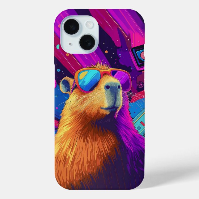 Vibes Capybara Retro Design Case-Mate iPhone Hülle (Rückseite)