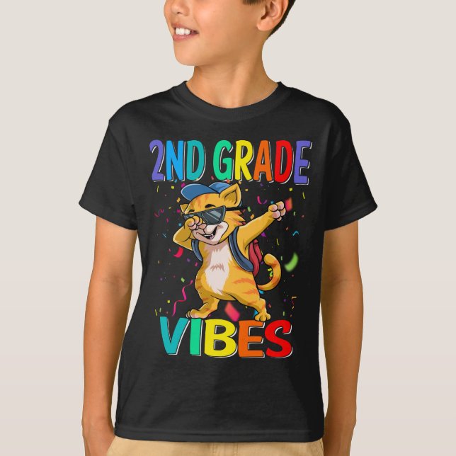 Vibes Cat Back To School T - Shirt (Vorderseite)