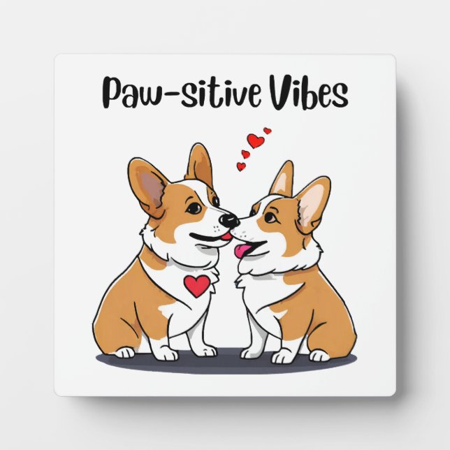Vibes Corgis in Liebe Fotoplatte (Vorderseite)