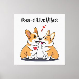 Vibes Corgis in Liebe Leinwanddruck
