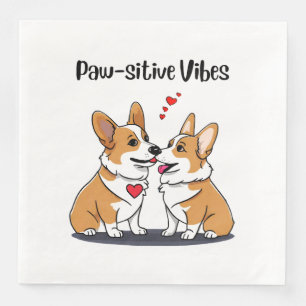 Vibes Corgis in Liebe Serviette