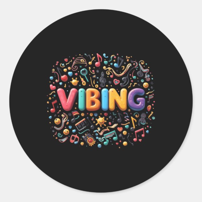 Vibes Depression Bewusstsein Runder Aufkleber (Vorderseite)