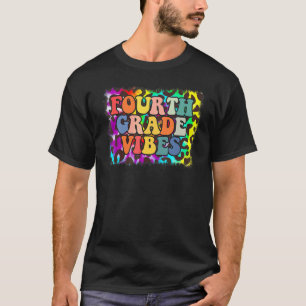 Vibes der vierten Klasse Leopard Tie Dye Zurück zu T-Shirt