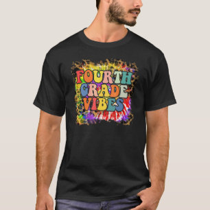 Vibes der vierten Klasse Leopard Tie Dye Zurück zu T-Shirt