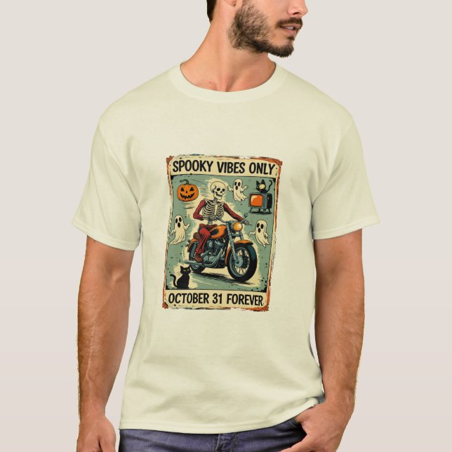 Vibes Nur Halloween Vintag T-Shirt (Vorderseite)