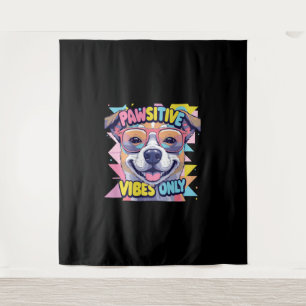 Vibes Only Funny Dog T - Shirt - Cooler Hund Wandteppich