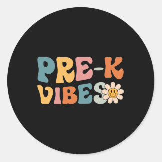 Vibes - Pre-Kindergarten Team Retro 1. Tag nach de Runder Aufkleber