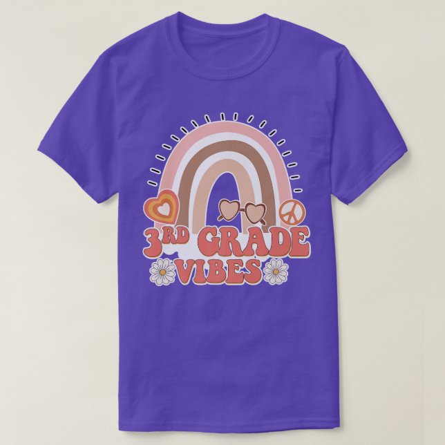 Vibes Retro 70er Rainbow Back to School S T-Shirt (Design vorne)