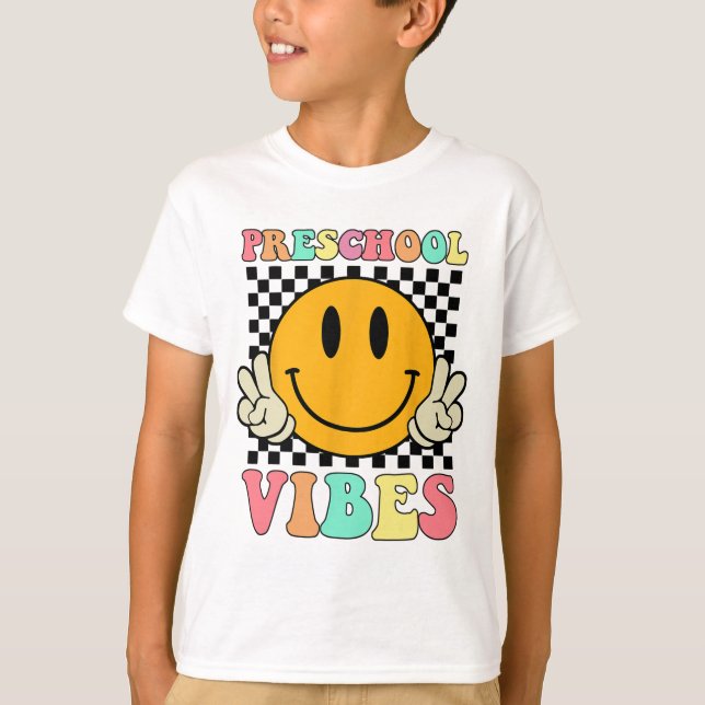 Vibes Retro Lehrer Kind letzte Schule T-Shirt (Vorderseite)