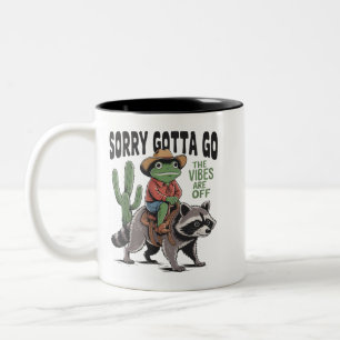 Vibes sind nicht okay, sorry, muss gehen, Vintage- Zweifarbige Tasse