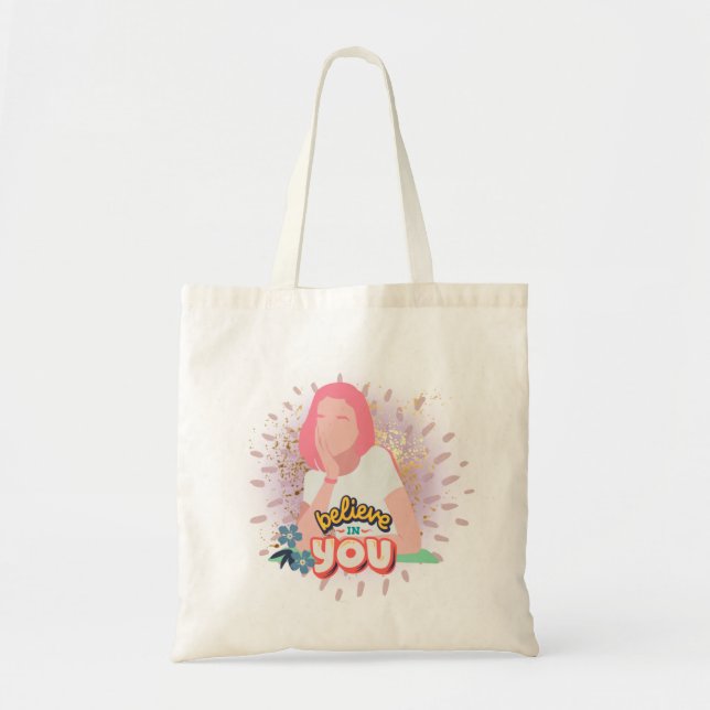 Vibes Tote Bag - Glaube an dich! Tragetasche (Vorne)