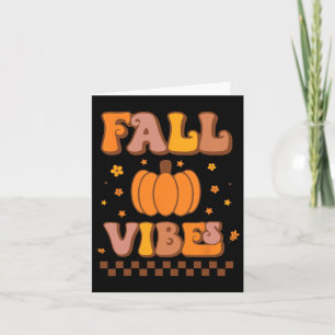 Vibes Vintag Groovy Herbstsaison Retro Thanksgiv Karte