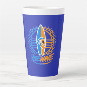 Vibewave Neon Surfbrett Design – Retro Wave Glow A Milchtasse