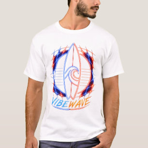 Vibewave Neon-Surfbrett-Design – Retro Wave Glow A T-Shirt