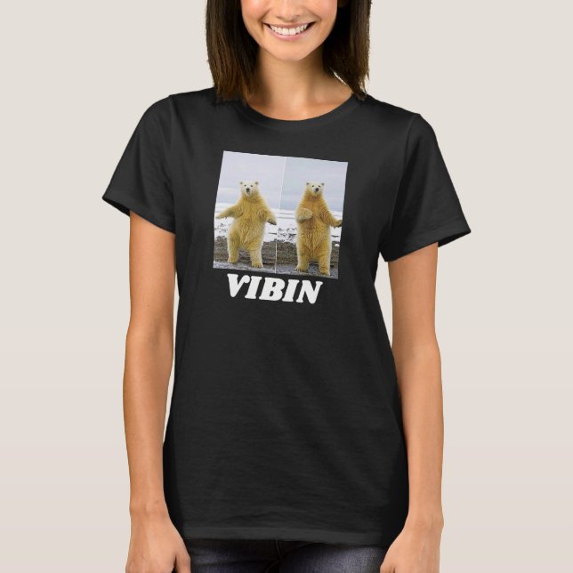 Vibin Polar Bear Dancing Meme T-Shirt (Vorderseite)