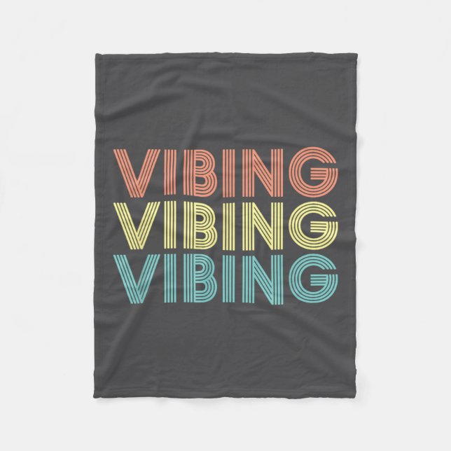 Vibing Shirt. Awesome Feeling, Feel Good Motivatio Fleecedecke (Vorderseite)