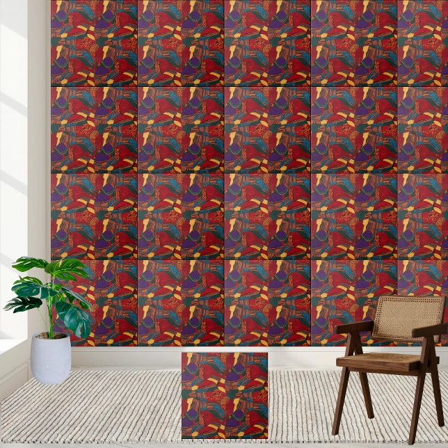 Vibranding Ankara Style Pattern Tile Fliese (Vibrant Ankara Style Pattern Tile)