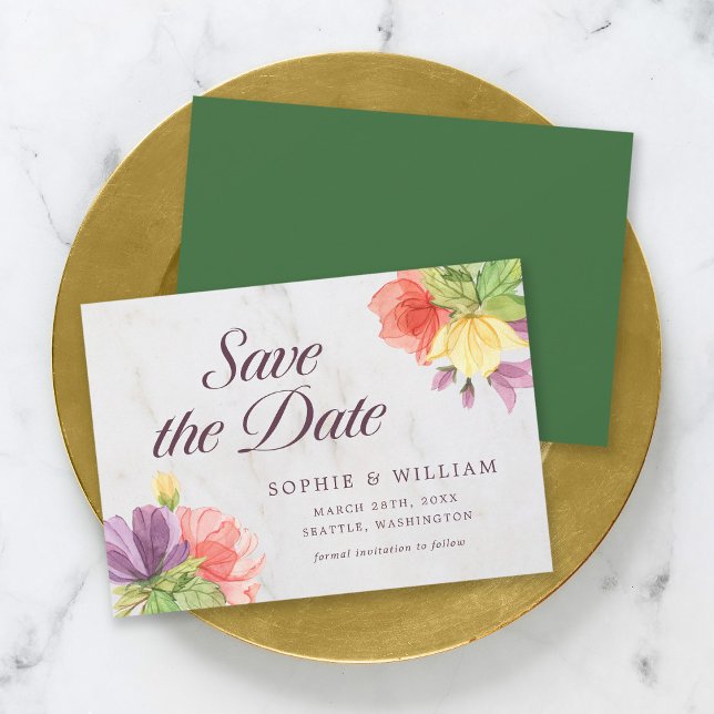 Vibranding Blooms Marble Save the Date (Von Creator hochgeladen)